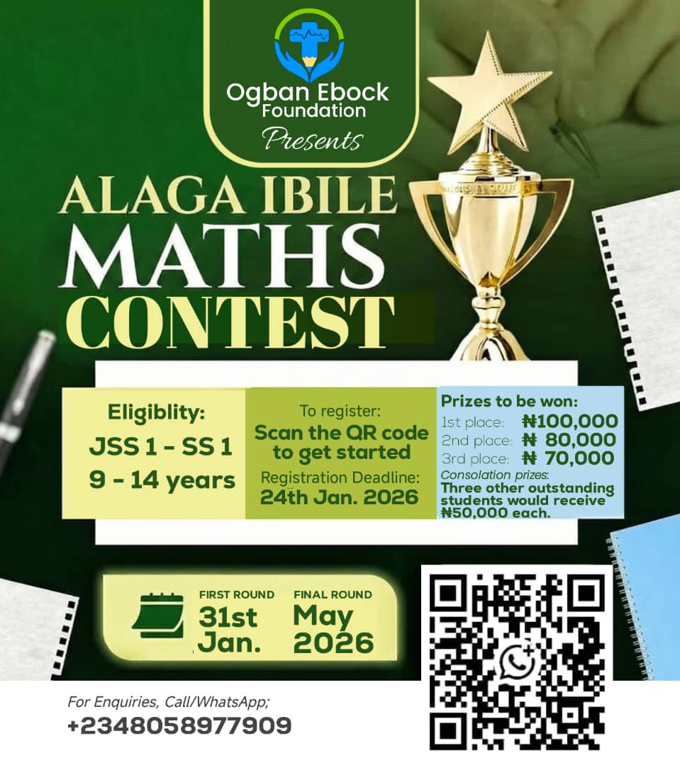 Alaga Ibile Maths Contest 2026 flyer