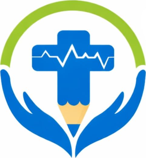 Ogban Ebock Foundation emblem — cross, heartbeat, pencil and open hands