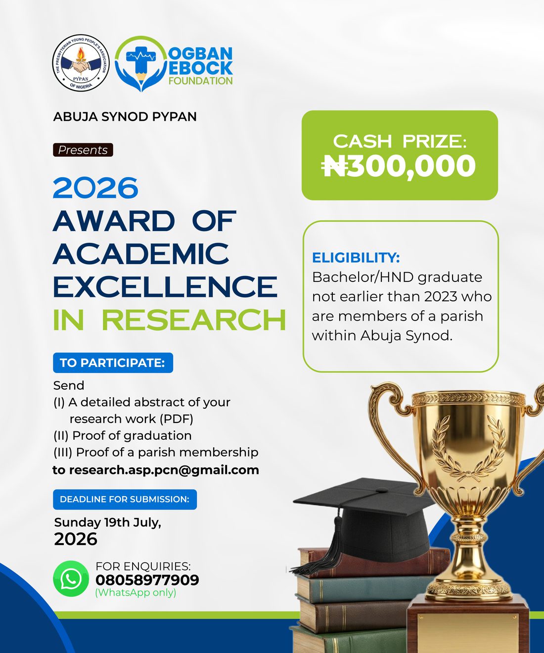 2026 Award of Academic Excellence in Research flyer